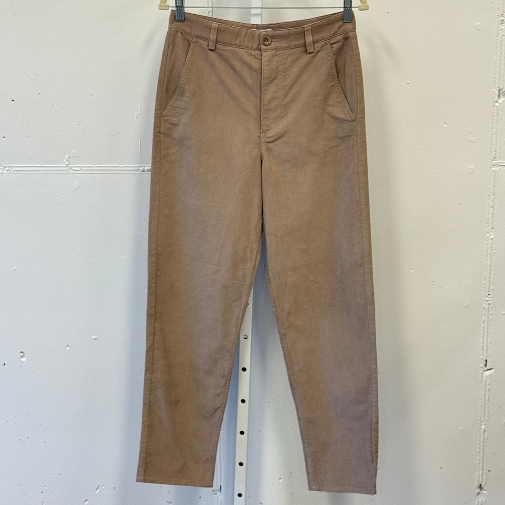 COS Women's Straight Leg Corduroy Chino Pants Slim Fit Tapered‎ Leg Sz 4 Beige